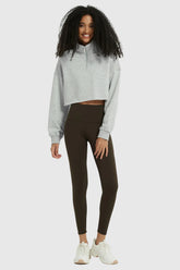 Half Zip Crop Sweatshirt