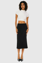 Split Midi Pencil Skirt – Women's High-Waist Office & Casual Skirt