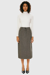 Wool Midi Office Skirt – Elegant Workwear Essential for Women