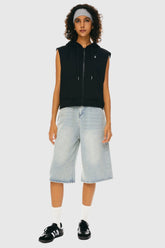 Zip-Up Sleeveless Hoodie