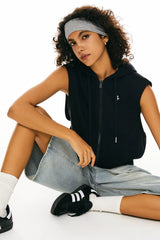 Zip-Up Sleeveless Hoodie