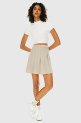 High Waisted A-Line Pleated Skirt