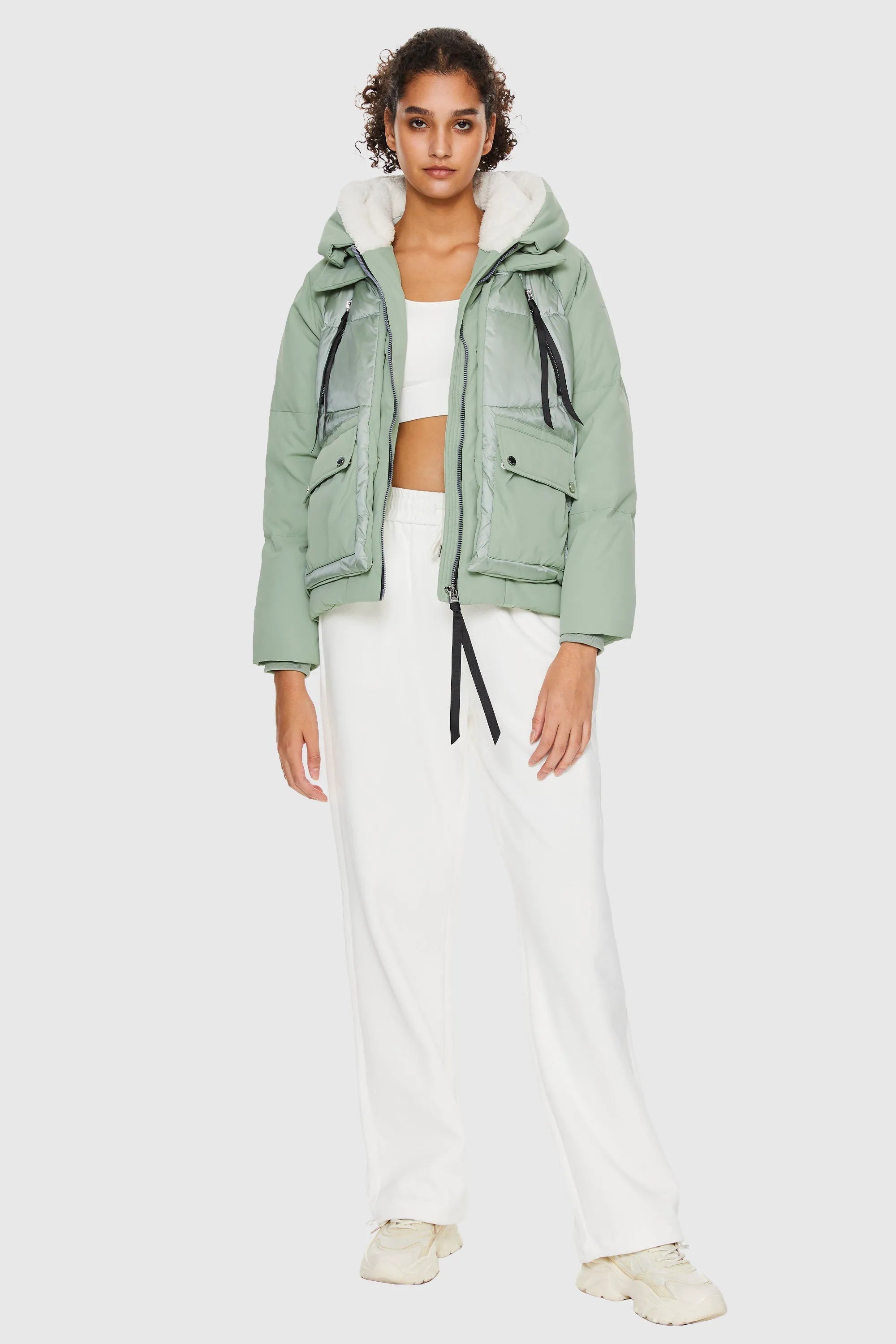 092 Universe® Cropped Hooded Down Puffer Jacket