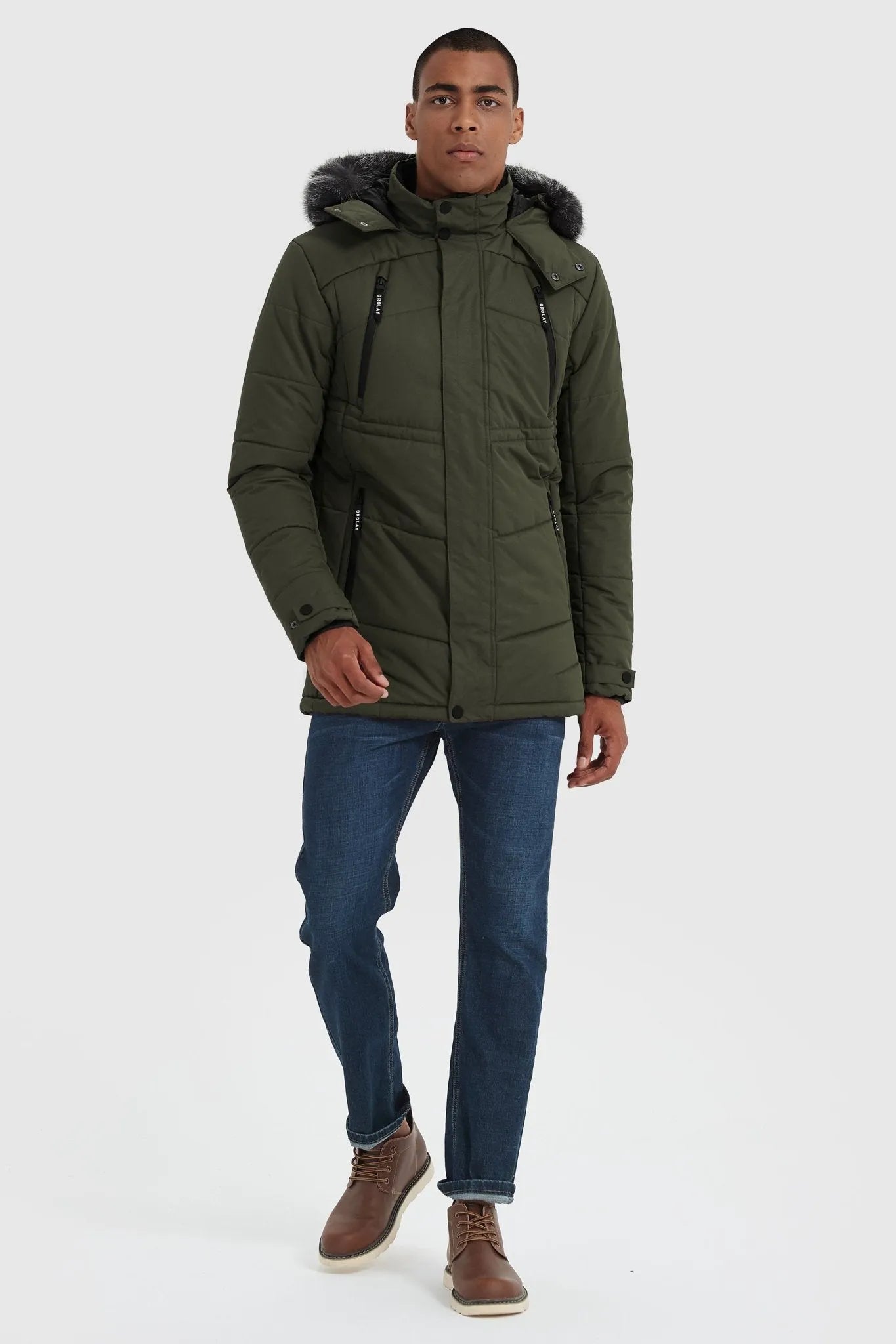 Hooded Mountain Parka with Faux Fur