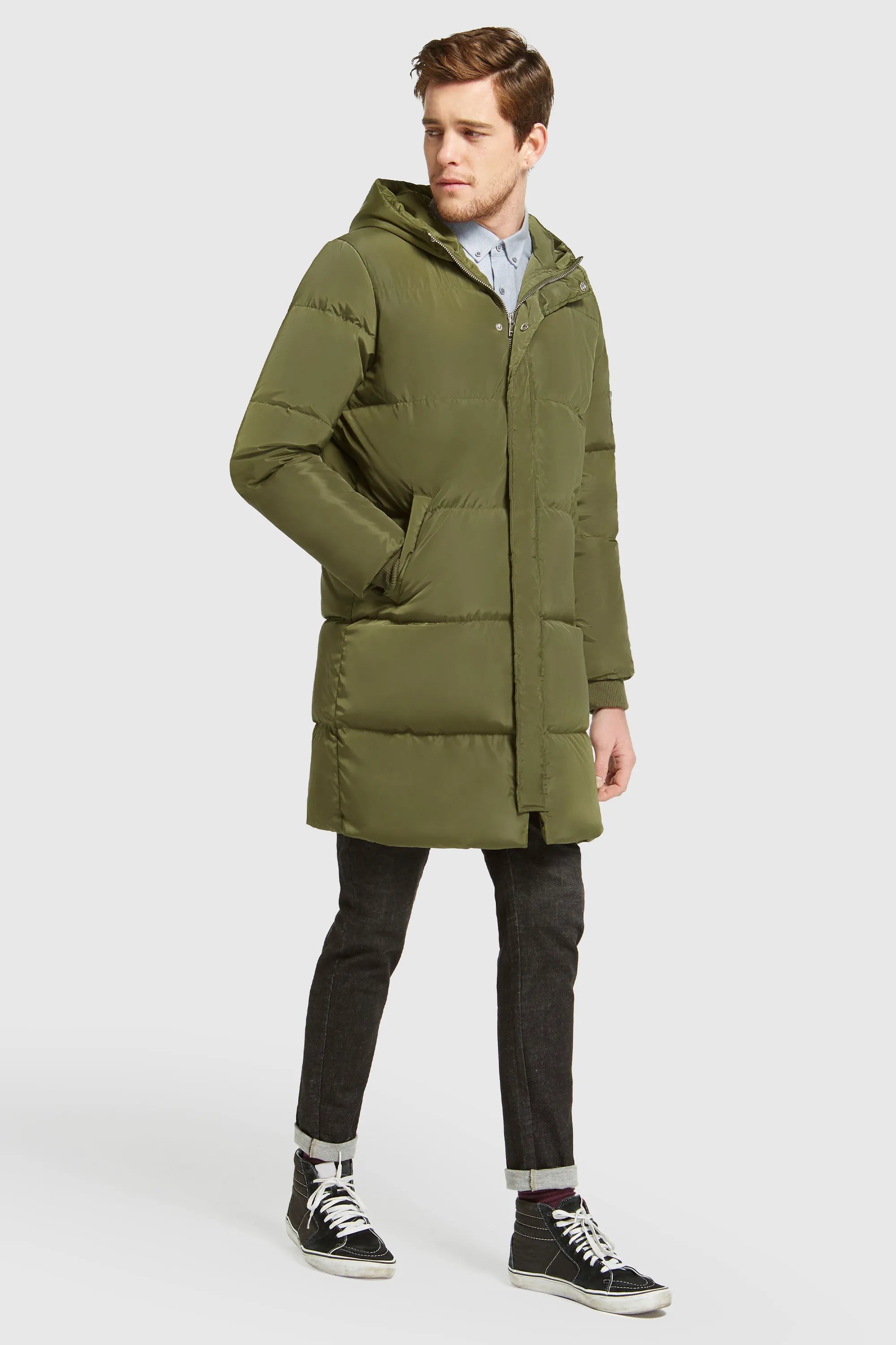 Knee-Length Winter Thickened Down Jacket