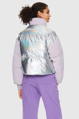 Colorlay Chrome Cropped Down Puffer