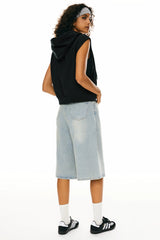 Zip-Up Sleeveless Hoodie